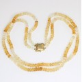 colier double-strand cu citrine naturale & argint vermeil. Italia